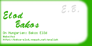 elod bakos business card